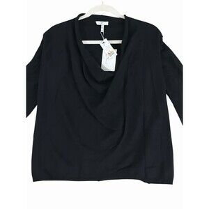 Joie CRUSH 100%‎ Cashmere Draped Cowl Neck Sweater XS Black Caviar Top Sweater